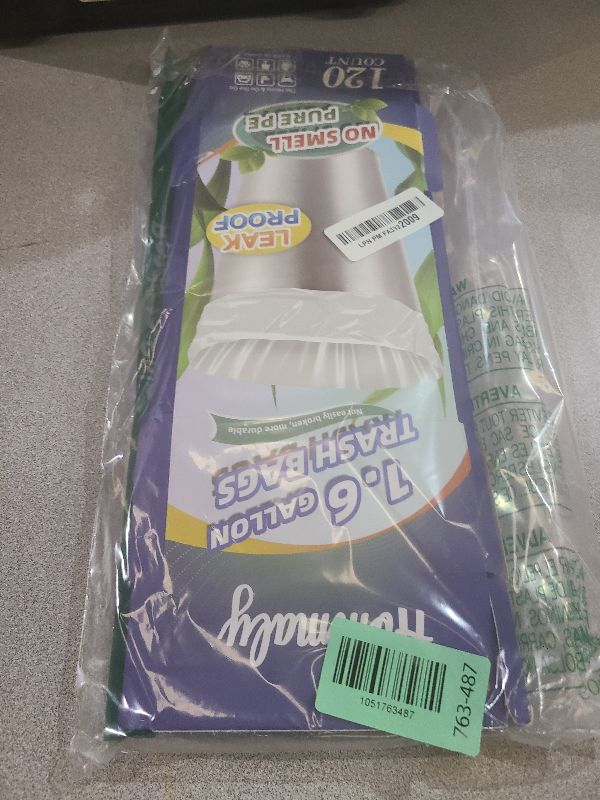 Photo 1 of 1.6 Gallon 120 pcs (Fit 1.3-1.6 Gal)Small Clear Trash Bags, Strong 1.3 Gallon1.5 Gallon 1.6 gallons Garbage Bags, Bathroom Trash Can Bin Liners, Mini Bags for Office, Waste Basket Liner,Fit 5-6 Liters