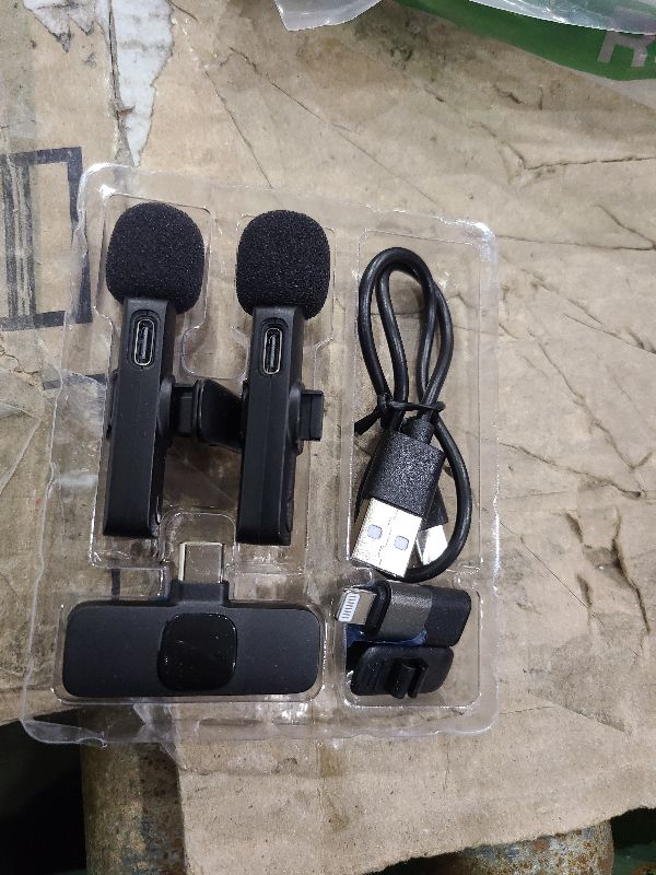Photo 1 of 2 Pack Wireless Lavalier Microphone for iPhone iPad and Android Phone, Lapel Mic Plug and Play Wireless Mic Noise Reduction Mini Microphone for Video Recording Interview Podcast Vlog YouTube Tiktok