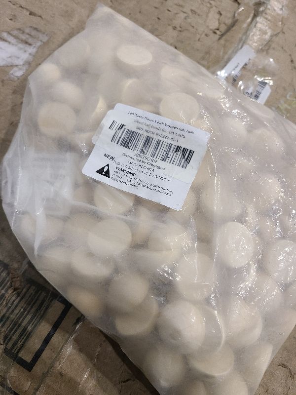 Photo 1 of 200 Pieces 1 Inch Wooden Split Balls Half Round Wood Beads Unfinished Wooden Half Sphere for DIY Crafts