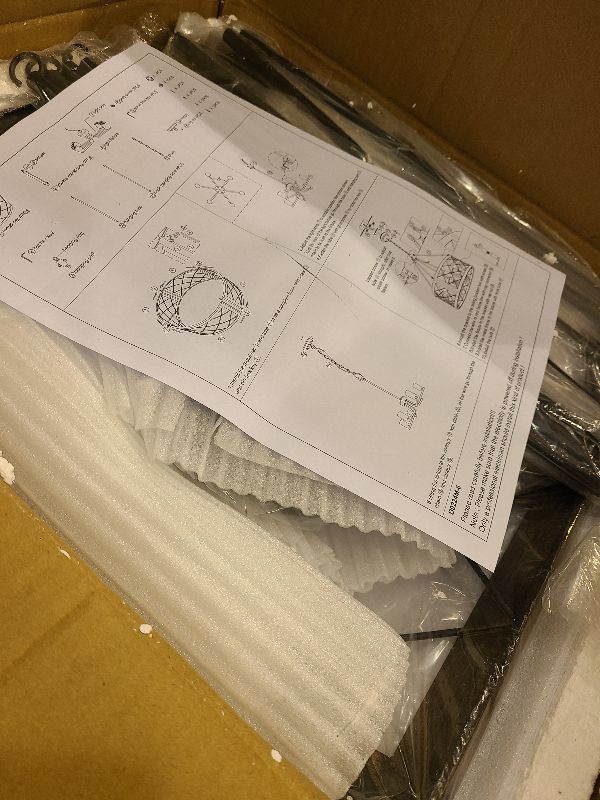 Photo 1 of 22" Farmhouse Chandelier, 6-Light Rustic Dining Room Light Fixture, Black Drum Chandelier with Wood Grain Finish, Industrial Hanging Chandeliers for Living Room Bedroom Entry Foyer Lighting Fixtures