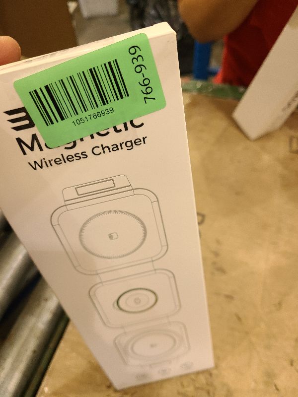 Photo 1 of 3 in 1 Charging Station for Apple Multiple Devices, Foldable Magnetic Fast Wireless Charger Dock, Travel Charging Pad for iPhone 17 16 15 14 13 12 Pro Max Plus Apple Watch Series & AirPods 4/3/2/Pro