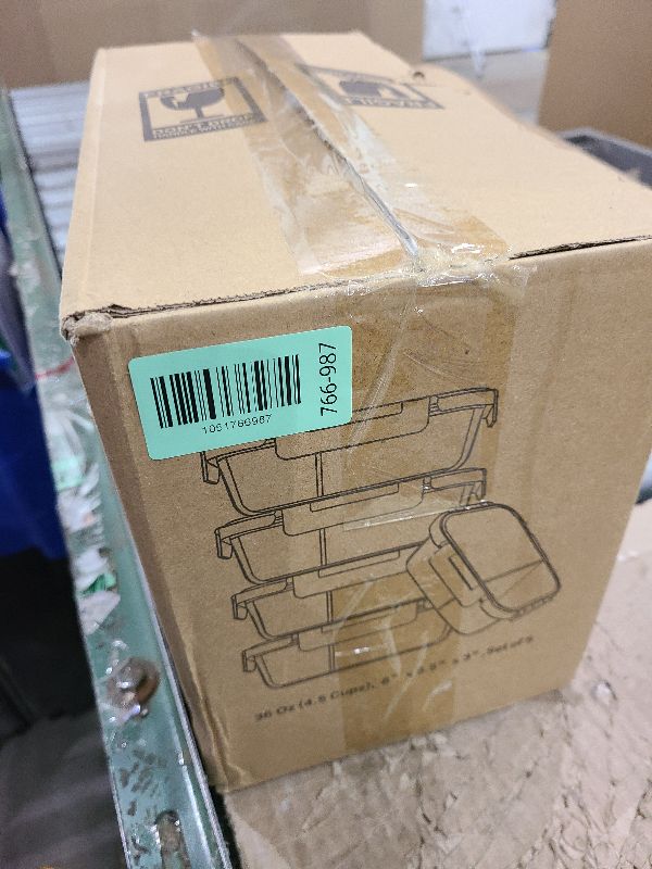 Photo 1 of [5-Pack,36 Oz]Glass Meal Prep Containers 2 Compartments Portion Control with Upgraded Snap Locking Lids Glass Food Storage Containers, Microwave, Oven, Freezer and Dishwasher (4.5 Cups)