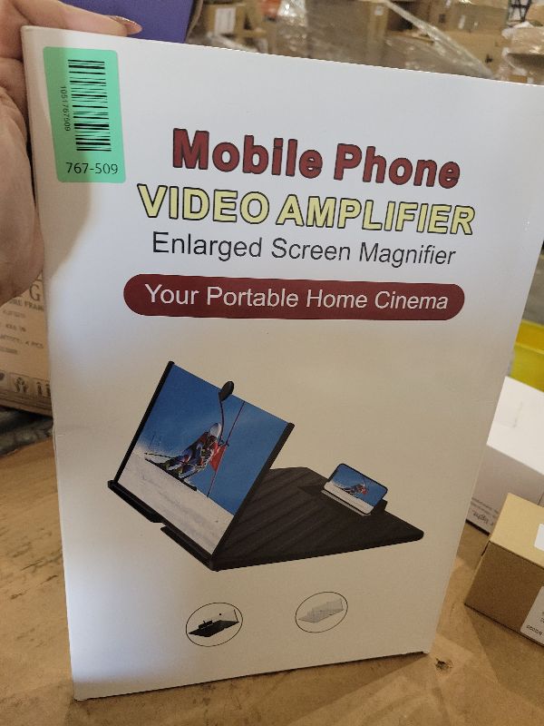 Photo 1 of 20" Screen Magnifier for Mobile Phone,3D HD Cell Phone Magnifying Projector Screen Enlarger for Movies, Videos, and Gaming,Foldable Phone Stand with Screen Amplifier,Supports All Smartphones (Black)