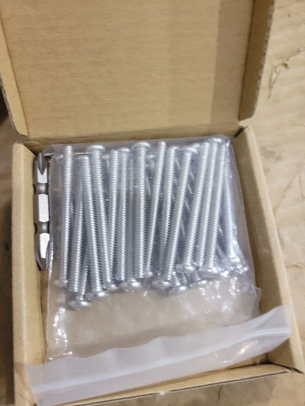 Photo 1 of #10-24 x 2-1/4" Stainless Pan Head Machine Screws 25 Pcs, 18-8 (304) Stainless Steel Phillips Drive Pan Head, Full Thread, Bright Finish, No Coating, Fayeploo (with Double End Screwdriver Bit)