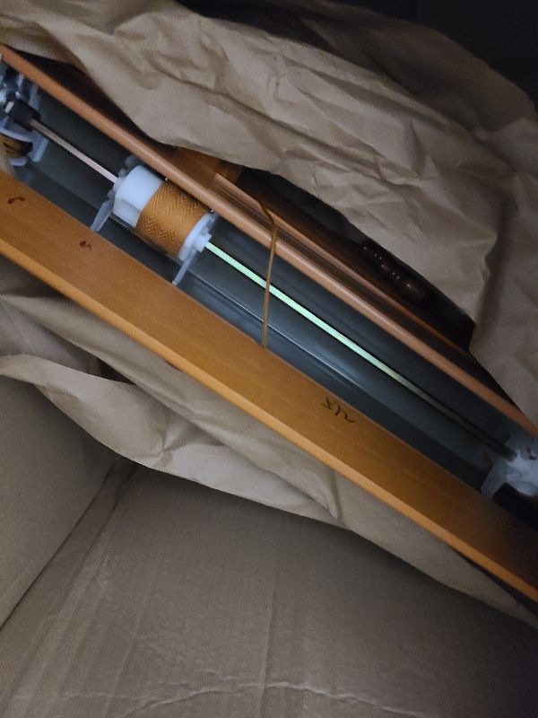 Photo 1 of 2" Slats Wood Blinds for Indoor Windows: Solid Wooden Blackout Blinds & Shades,Black Out Privacy Horizontal Blinds for Home Bedroom Bathroom Living Room Windows and Doors 22.5" WX48 H Orange Brown