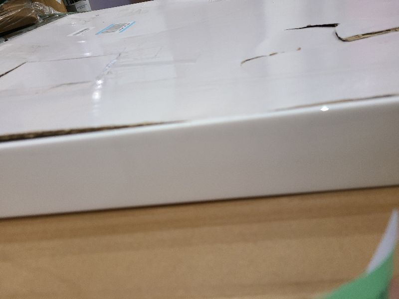 Photo 1 of 24×24 Inches Glossy White Acrylic Serving Tray with Handles Extra Large Ottoman Tray Decorative Trays Spill-Proof Coffee Table Space Saver Oversize Counter top Organizer Platter with Safe Edge