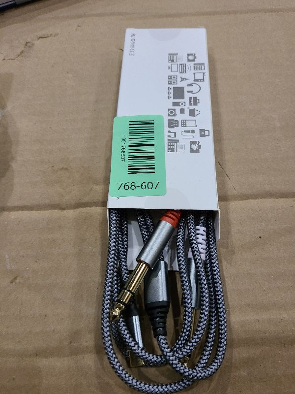 Photo 1 of ?MFi Certified?USB C to Dual 6.35mm 1/4 inch Stereo Splitter Y Cable, 4FT Type C to Dual 6.35mm 1/4 inch TRS Audio Cord for i-Phone 15/15 Pro/15 Pro Max, Tablet, Laptop Link Amplifier, Speaker