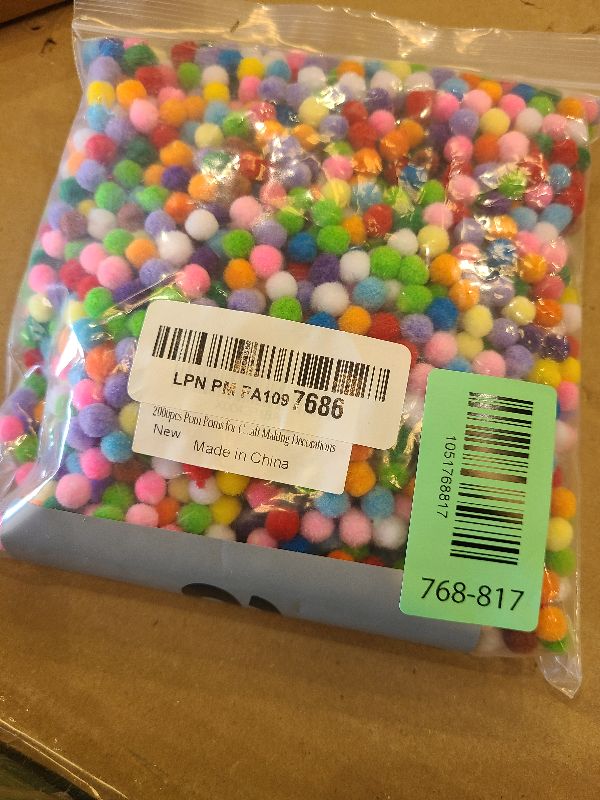 Photo 1 of 2000pcs Mini Pom Poms for Crafts,6 mm Pom Poms in Bright & Bold Assorted Colors, 0.23 Inch Pompoms for Arts