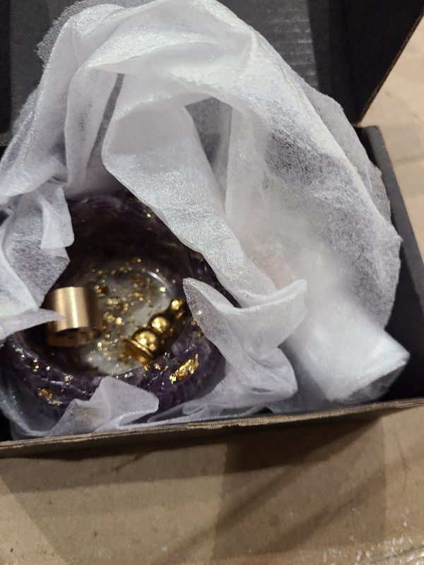 Photo 1 of 15pcs Set Amethyst Resin Crystal Lotus Incense Burner with 40 Incense Sticks and Removable Ash Collector - Protect Energy for Meditation Room, Yoga & Home Decor Birthday Lover Gift