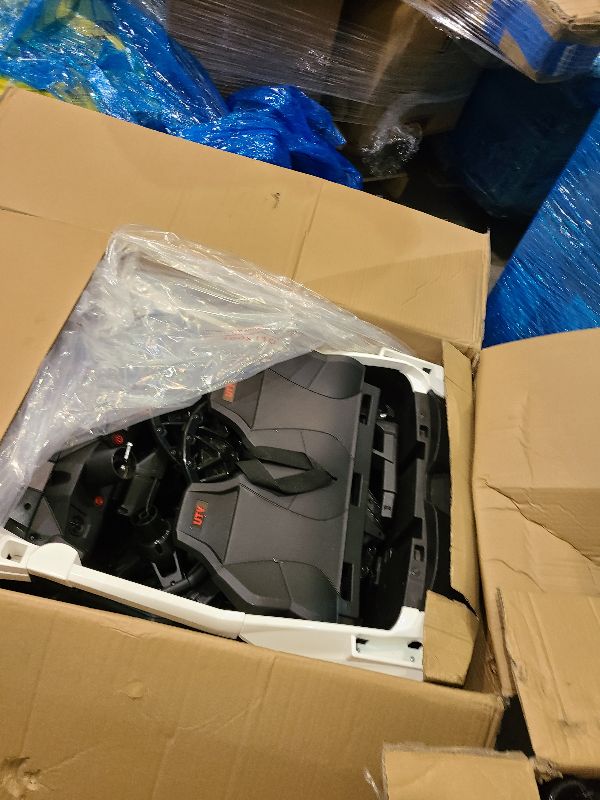 Photo 1 of 2 Seaters 24V Ride on UTV with Remote Control,10AH Battery, 400W Powerful Motors with 17" EVA Wheels, 20.5“ Seat Width Electric Ride Toy with Metal Suspension,LED Lights,Music,Horn (White)