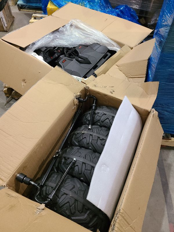 Photo 1 of 2 Seaters 24V Ride on UTV with Remote Control,10AH Battery, 400W Powerful Motors with 17" EVA Wheels, 20.5“ Seat Width Electric Ride Toy with Metal Suspension,LED Lights,Music,Horn (White)