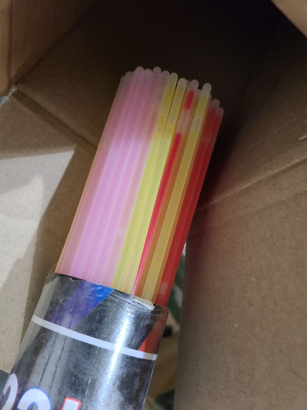 Photo 1 of 100Pcs Glow Sticks - 22 inch Glow In the Dark Sticks Party Supplies, Halloween Glow Party Pack for Kids with 9 Hours Duration, Halloween Party Favor Glow Necklace & Bracelet with 100Pcs Connectors