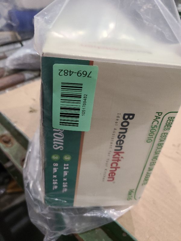 Photo 1 of [2025 Upgraded] Bonsenkitchen 3 Rolls 11" x 16' + 3 Rolls 8" x 16' Vacuum Sealer Bags for Food with a Color Box, Easy to Store, Commercial Grade, BPA Free, Great for Food Storage or Sous Vide, VB22