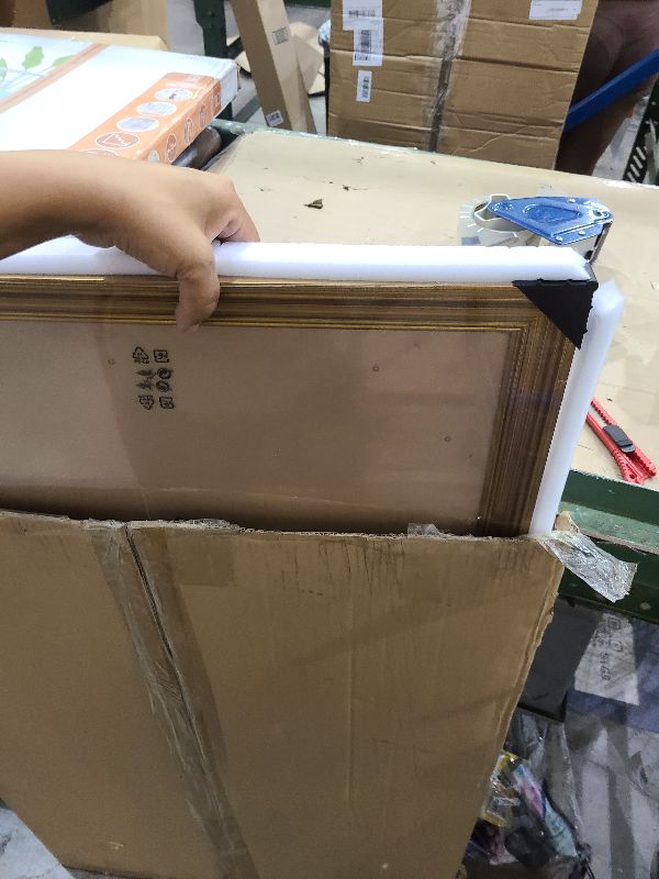 Photo 1 of 24x36 Frame, Transitional Modern Design Picture Frames, 24 by 36 Rustic Poster Frame for Home Decor, Gold Vintage Photo Frames, Horizontal or Vertical Display, Choose Size & Color