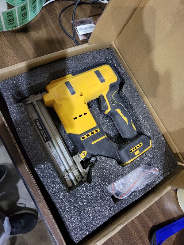 Photo 1 of 18 Cordless Brad Nailer for 20V MAX Battery, 2 in 1 Electric Nail Gun/Staple Gun Powered with 2000 Nails, for Trim Wood Crafting Home DIY (Not Included Battery)