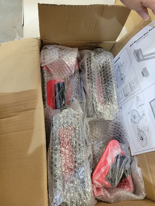 Photo 1 of 2-Pack Swivel Bike Rack Wall Mount, Bike Hangers for Garage, Space-Saving Vertical Bike Holder, Holds up to 77 lbs, Bicycle Wall Hanger Storage, No Heavy Lifting Required Indoor Hanging Bike Rack-Red