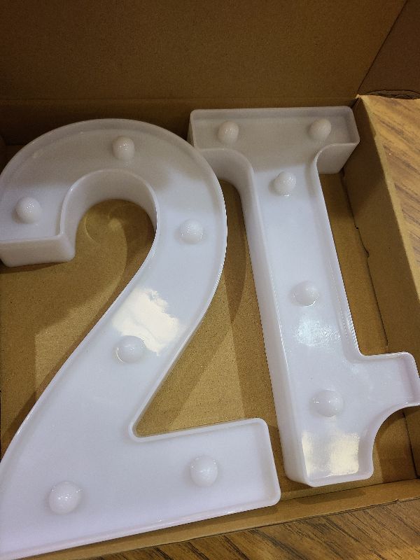Photo 1 of 21st Birthday Decorations for Her Him,21st Birthday Centerpieces Table Decorations for Women Men,Light Up Numbers 21 Sign for Party Backdrop Wall Decor for 21 Wedding Anniversary Decoration