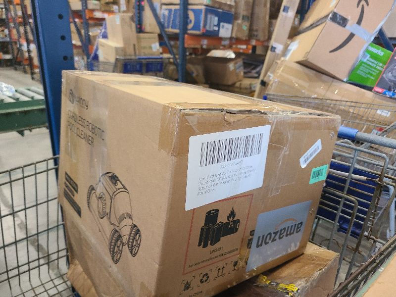 Photo 1 of (2025 Upgrade) Robotic Pool Vacuum for Above Ground Pool - 6600mAh for 130mins Runtime & 50W Powerful Suction, Self-Parking Pool Cleaner with 180?m Filter Tray Up to 1300 Sq. Ft (White&Green)