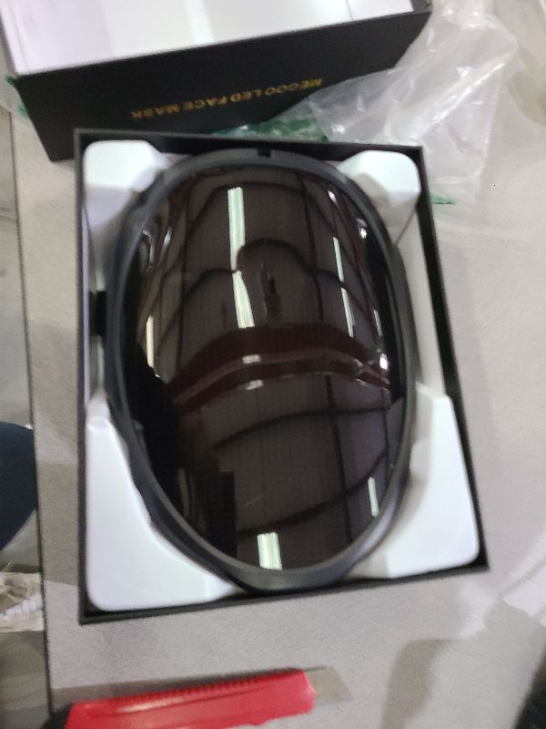 Photo 1 of MEGOO Led Mask with Bluetooth Programmable App,Shining Led Light Up Face Mask for Adult Kid Halloween Masquerade Party (Battery)