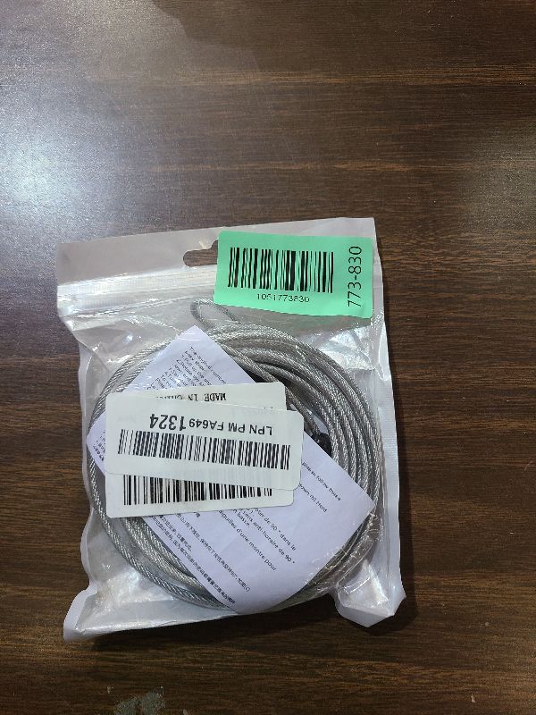Photo 1 of 2 Pack Cable Lock Double Loops 6.6Ft Long 2.5mm Braided Steel Coated Security Cables with Lock, Silver Bike Locks Cables Safety Cable Wire for Luggage, Outdoor, Clothesline
