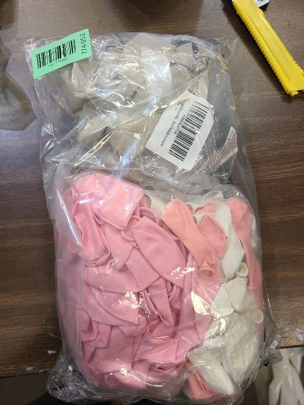 Photo 1 of 130-Pack Pastel Pink & White Balloon Garland Kit - 18/12/10/5 Inch Different Sizes White and Pink Latex Balloons for Baby Shower, Princess Birthday, Wedding Arch Decor