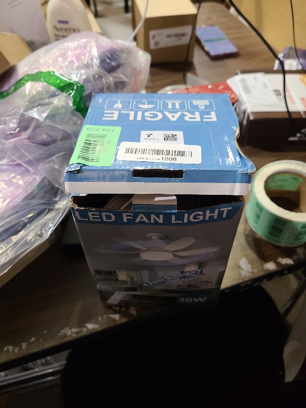 Photo 1 of Ealken Socket Fan Light Ceiling Fans with Lights and Remote, Dimmable LED 3 Colors 3000K-6500K, 1556 Lumens Light Bulb Screw in Ceiling Fan for Bedroom, Kitchen, Living Room, Closet