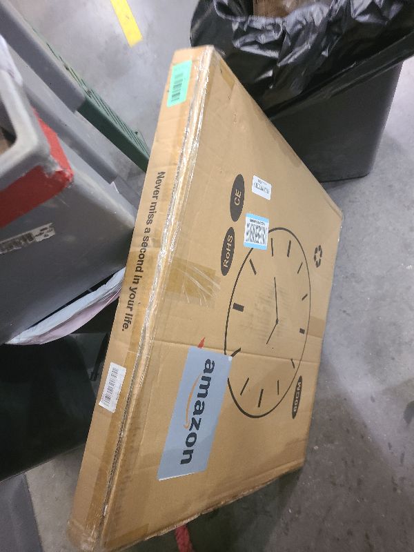 Photo 1 of 24 Inch Silent Large Wall Clock Battery Operated for Farmhouse Kitchen,Non-Ticking Retro Wall Clock with Big Numbers for Living Room,Vintage Wood Clock for Bedroom Home Country Office School