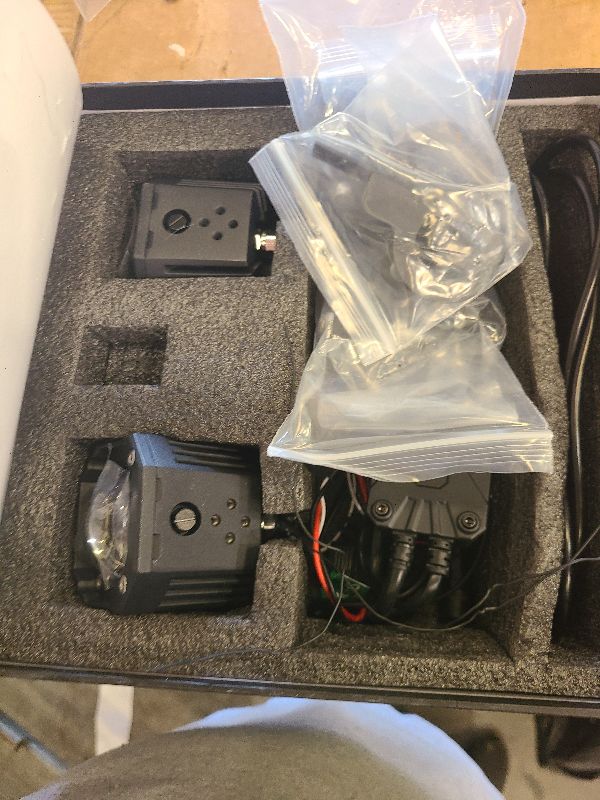 Photo 1 of [Strobe] Motorcycle Auxiliary LED Driving Light Kit White+Yellow, Square Amber LED Fog Light for ADV Adventure Touring Off-road Bike ATV UTV 2PCS (Wiring Harness+Heavy Duty Mount Brackets)