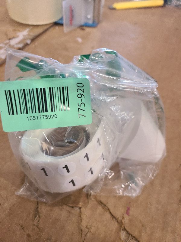 Photo 1 of 1/2" Inch Number 1 Stickers, Semi-Gloss White Round Labels with Black Text, 1000 Labels on a Roll, Perfect for Home Organization and Office Management, Permanent Adhesive