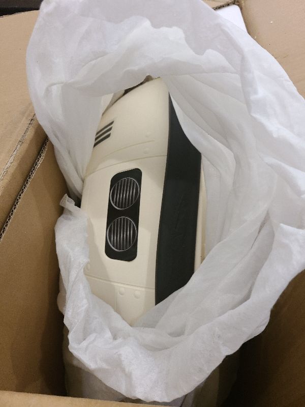 Photo 1 of 12V Electric Ride on Bumper Car for Toddlers, Kids Bumper Car with Remote Control, 360 Degree Spin, LED Lights, Dual Joysticks, Safety Belt for 18+ Months Kids, White