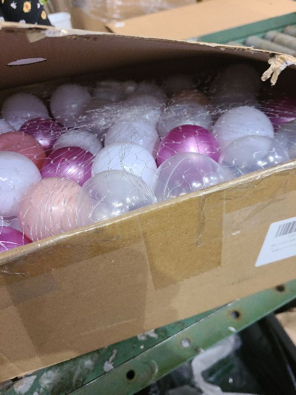 Photo 1 of 2.2in/5.5cm Ball Pit Balls, 100-Pack in Sweet Pink & White - Non-Toxic & Durable for Game Tents, Pools, Bounce Houses & More, Ages 0+