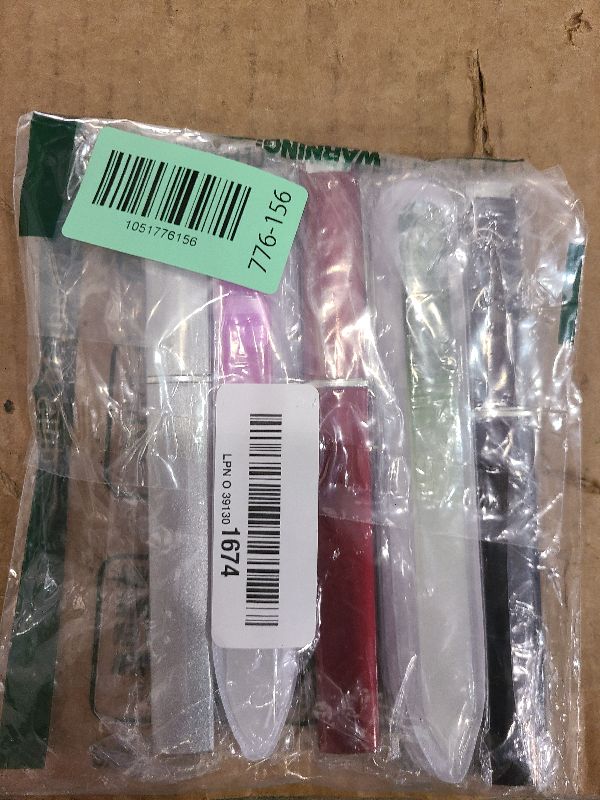 Photo 1 of 12 Pack Glass Nail Files with Case Crystal Glass Fingernail Files Double Sided Glass Nail File Mixed Color Manicure Set