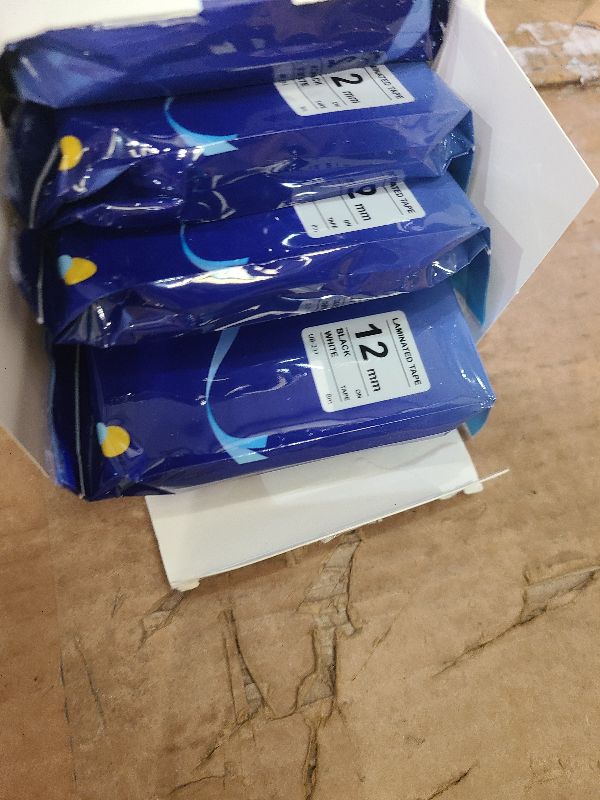 Photo 1 of 10 Pack Tze 12mm 0.47 Laminated White Tape Compatible for Brother Tze-231 1/2 Inch Label Maker Tape Work with Ptouch PT-D220 PTD210 PTH110 PTH100 PTD600 PTD200, Black on White 1/2'' x 26.2'