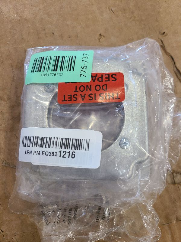 Photo 1 of 2 Pcs, Steel 4 Square, 1/2 in. Raised 30-50 Amp Receptacle, 2.441 in. Diameter Industrial Surface Cover for Quick Installation of Devices & Switches