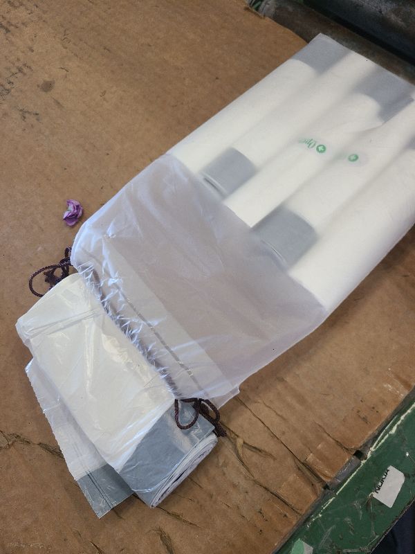 Photo 1 of 120 Counts 2.6 Gallon Small Drawstring Trash Bags Garbage Bags by RayPard, Small Strong Plastic Bags fit 7.5-10 Liter Trash Can for Home Office Kitchen Bathroom Bedroom, White Waste Basket Liners