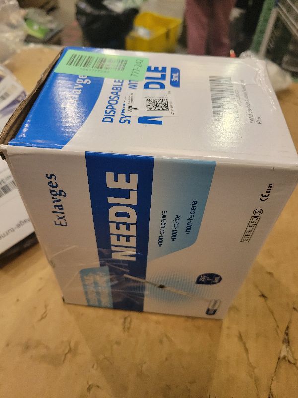 Photo 1 of 100 Pack Disposable 3ml/cc Lab Syringes with 23Ga 1 Inch Needle Luer Lock, Individually Sealed Packed