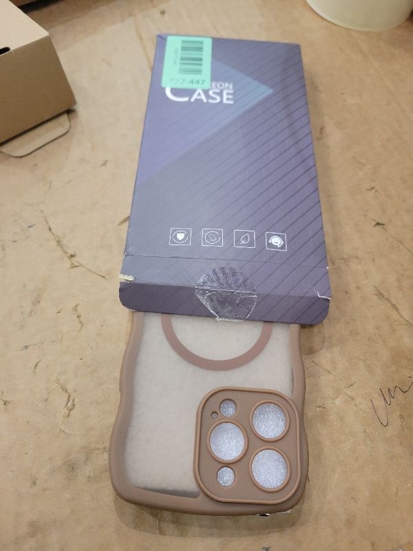 Photo 1 of 3 in 1 Magnetic for iPhone 16 Pro Max Case, 1X Screen Protector+1X Wrist Strap, Cute Wavy [Full Camera Protection][Fit for MagSafe], Trendy Matte Women Girls Case for iPhone 16 Pro Max 6.9", Brown