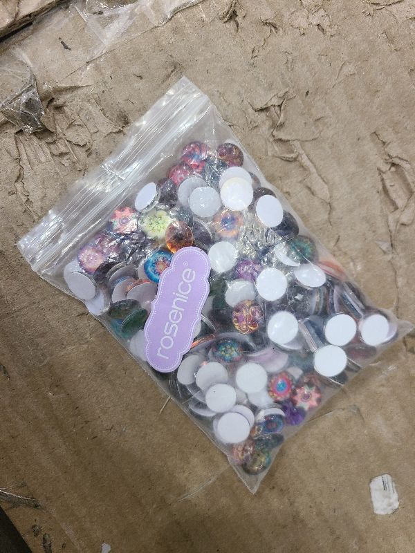 Photo 1 of 200pcs 12mm Mixed Round Mosaic Tiles for Crafts Glass Mosaic Supplies Flat Marbles,Glass gems for Crafts,Glass Tiles for Jewelry Making