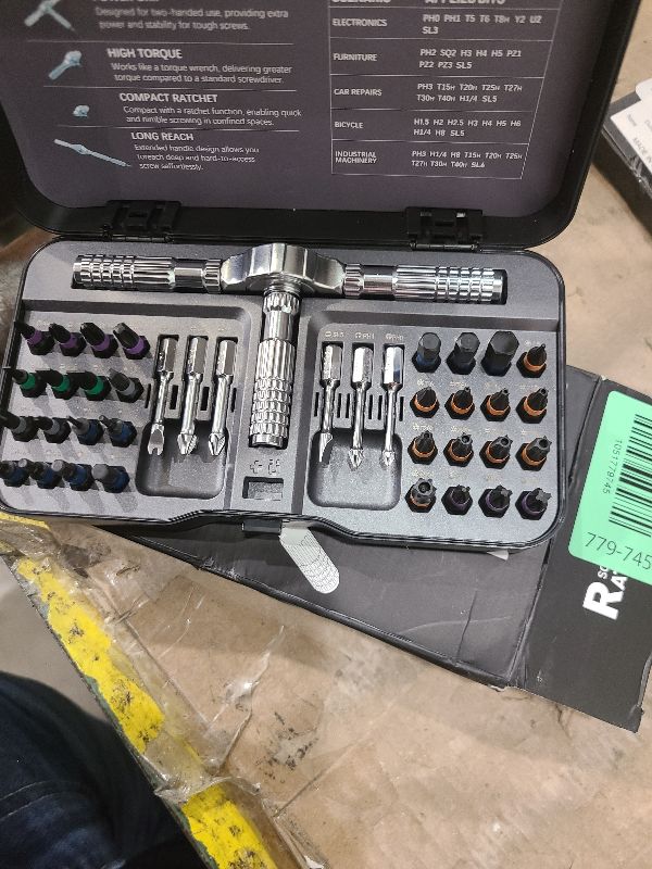 Photo 1 of 2025 New 42 in 1 Magnetic Screwdriver Set, DIY Multi Bits Ratchet Screwdriver Set with T Ratcheting Handle, Compact Flexible Shaft Repair Tool Kit for Electrical, Furniture Assembly