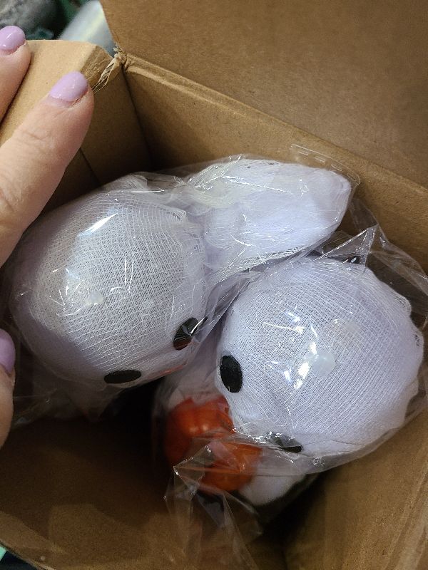 Photo 1 of 2 Pcs Primitive Halloween Ghosts Table Decorations Primitive Halloween Decor Cheesecloth Ghosts Decor Rustic Tiered Tray Decorations for Table Centerpieces Shelves Mantels,Not Include LED Lights