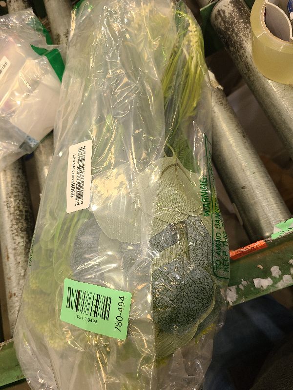 Photo 1 of 12 Bundles Artificial Plants Outdoor UV Resistant Faux Plant Boston Fern Lavender Eucalyptus Greenery Shrubs Plastic Fake Flowers for Outside Indoor Gardens Porch Yards Planter Home Summer Decor