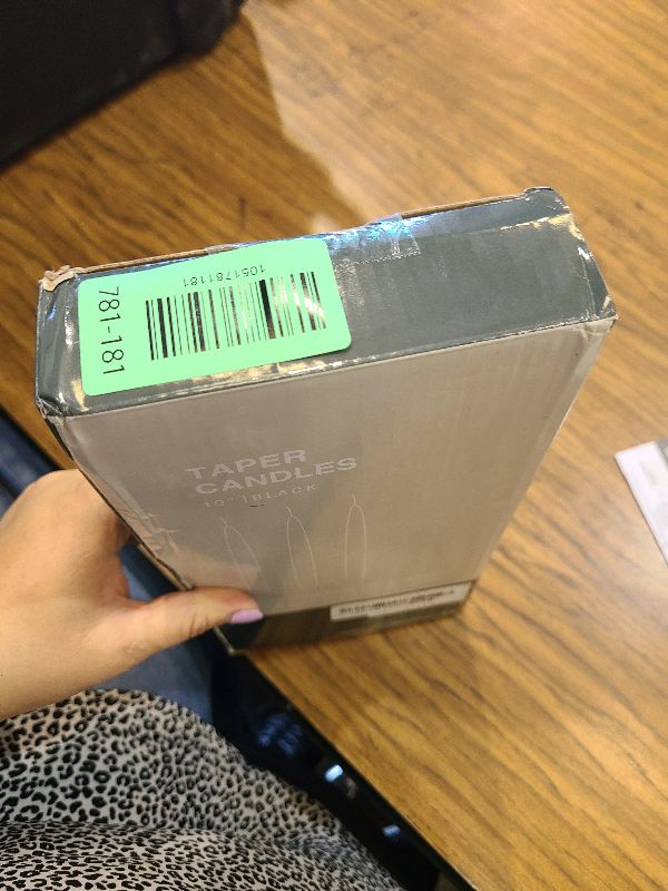 Photo 1 of 14-Pack Black Taper Candles 10-Inch Unscented Dripless - 7.5-Hour Burn Time Long-Lasting Candles for Weddings, Churches, Festivals, Altars (3/4-Inch Thick)