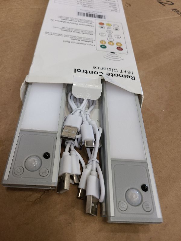 Photo 1 of 12" Ultra-Thin Under Cabinet Lighting Wireless, Aluminum Alloy Under Counter Lights for Kitchen, 3-Color-Temps Magnetic Closet Lights, Rechargeable Motion Sensor Light Indoor (4 Pack, Silver)