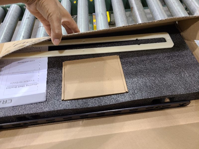 Photo 1 of 1pc Floating Shelf Bracket Heavy Duty,Decorative Floating Shelf Hardware Hidden Black Metal Fireplace Mantel Brackets (18"X4"X1.0" with Tools)