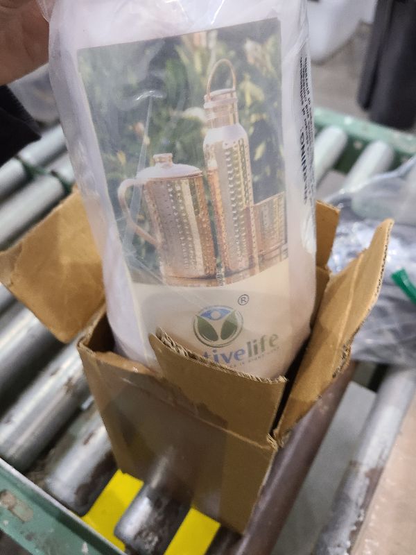 Photo 1 of 2activelife Hammered Copper Bedside Water Carafe – 34 oz Polished Pitcher with Lid | Pure Copper Bottle for Drinking Water | Ayurveda Healing Benefits | Heavy Duty Vessel (H 7.5" x W 4.25")