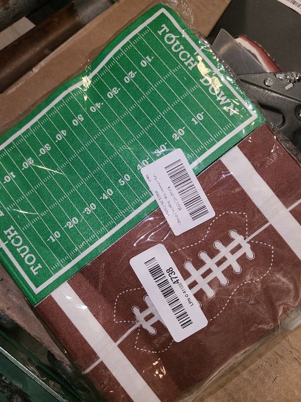 Photo 1 of 100pcs Football Napkins Disposable Football Disposable Hand Towels Napkins Football Paper Napkin Set for Football Party Decorations Football Game Day Event Birthday Party Supplies, 2 Designs