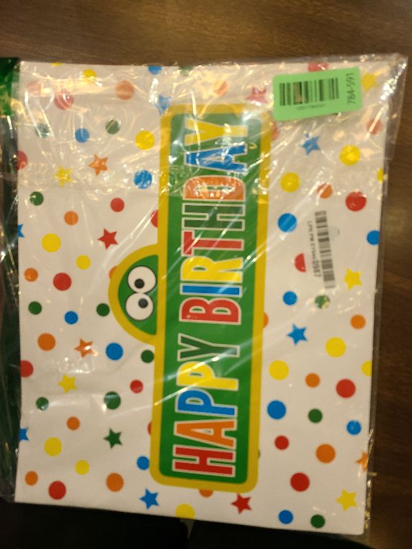 Photo 1 of 13" Large Cartoon Friends Party Supplies Gift Bag Set with Greeting Card and Tissue Papers, Green Blue Red Happy Birthday Gift Bags for Street Theme Party Birthday Celebration.