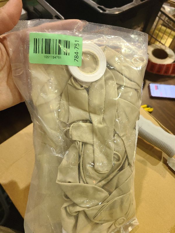 Photo 1 of 100pcs White and Gold Balloons - 12inch Sand White Metallic Champagne Gold Nude Pearl White & Clear Balloon for Baby showers, Wedding, Bachelorette, Graduation (with 66ft Ribbons)