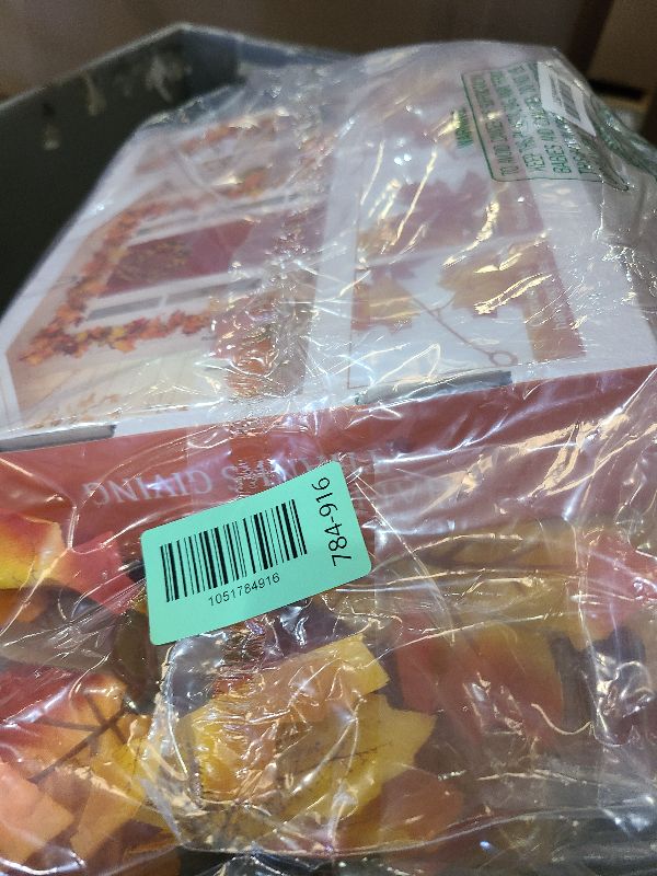 Photo 1 of 2 Pack Fall Decor Maple Leaves Garland with Lights Battery Operated Fall Thanksgiving Decorations Garland for Home Porch Front Door Table Mantle Outdoor Autumn Harvest Halloween Decor, 11.8Ft 40LED