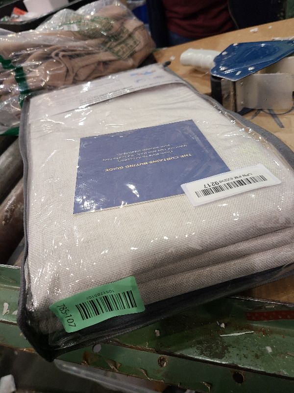 Photo 1 of 100% Blackout Shield Linen Blackout Curtains for Bedroom 96 Inches Long, Back Tab/Rod Pocket Living Room Drapes, Thermal Insulated Blackout Curtains 2 Panels Set, 50" W x 96" L, Beige